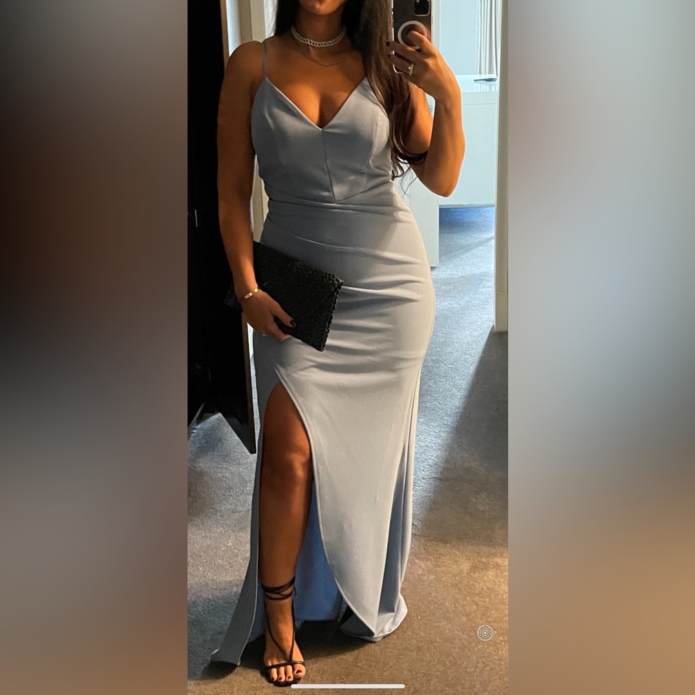 blue evening dress